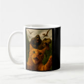 Mug Funny Surprised Ed Cat Selfie With Bigfoot T-rex  (Gauche)