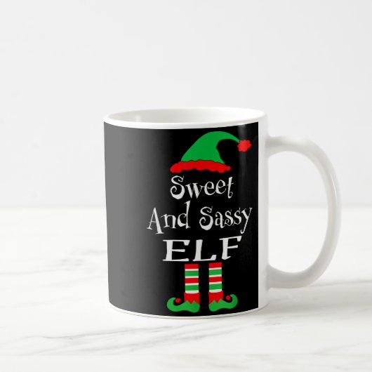 Mug Funny Sweet And Sy Elf Shirt Xmas Family Matching (Droite)