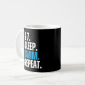 Mug Funny Swimmer 67 Sleep Swim Repeat (Devant gauche)