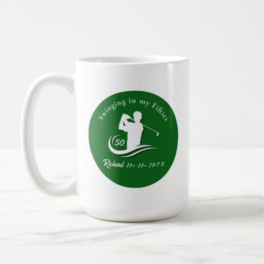 Mug Funny Swinging In My Fifties Modern Golf Player (Gauche)