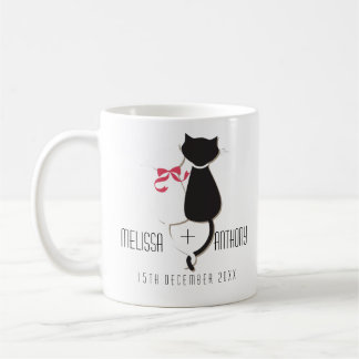 Mug Funny Tails Chat Couple Monogram Mariage Fiançaill