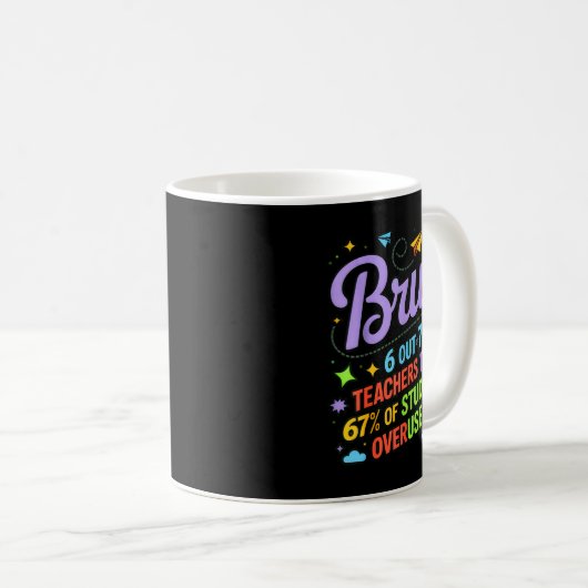Mug Funny Teacher Quote Bruh 6 Out Of 7 Teachers Think (Devant droit)