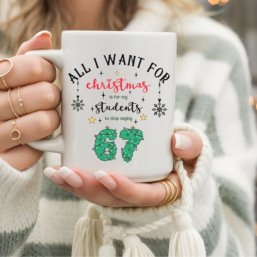 Mug Funny Teachers Christmas Stop Saying "6 7"
