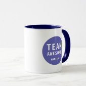 Mug Funny Team Awesome Purple Personalized Name (Devant droit)