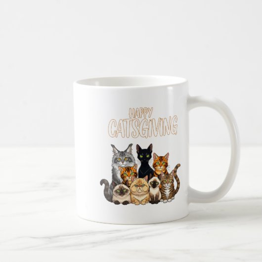 Mug Funny Thanksgiving Cat Lovers Gift Happy Catsgivin (Droite)
