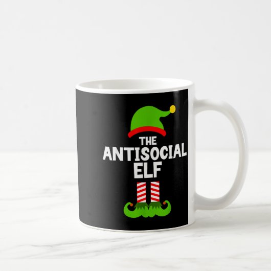 Mug Funny The Antisocial Elf Christmas Family Pajama A (Droite)