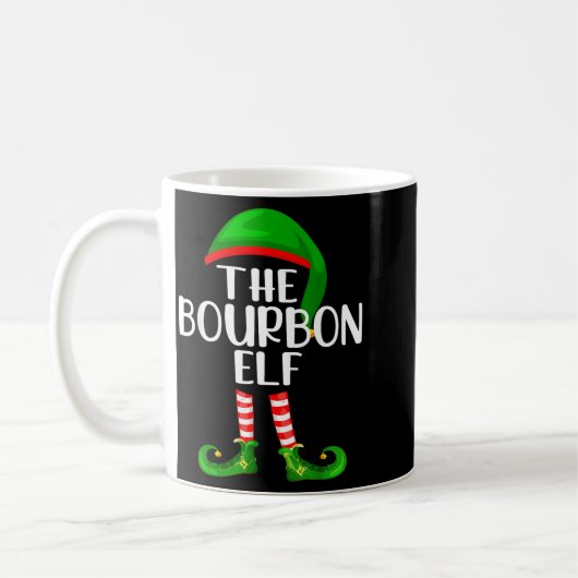 Mug Funny The Bourbon Elf Matching Family Christmas (Gauche)