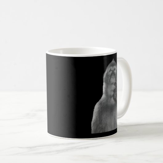 Mug Funny Thinking Monkey Meme Curious Ape Brainrot (Devant droit)