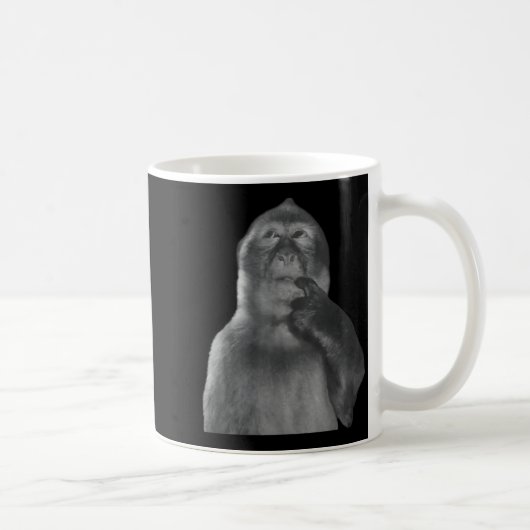 Mug Funny Thinking Monkey Meme Curious Ape Brainrot  (Droite)