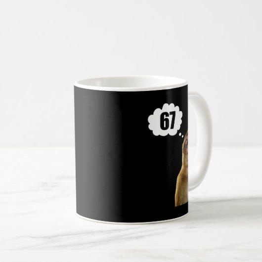 Mug Funny Thinking Monkey Meme Six Seven 6 7 Meme  (Devant droit)