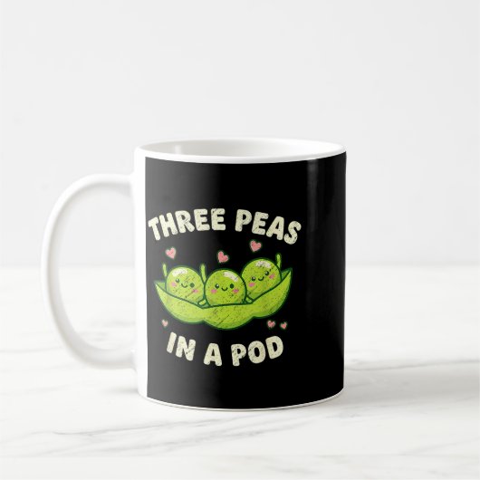 Mug Funny Three Peas In A D Cute Kawaii (Gauche)