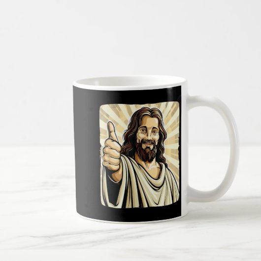 Mug Funny Thumb Up With Jesus Christ Costume  (Droite)