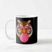Mug Funny Tiger Gles Blowing Bubble Gum Cute Tiger Fac (Gauche)