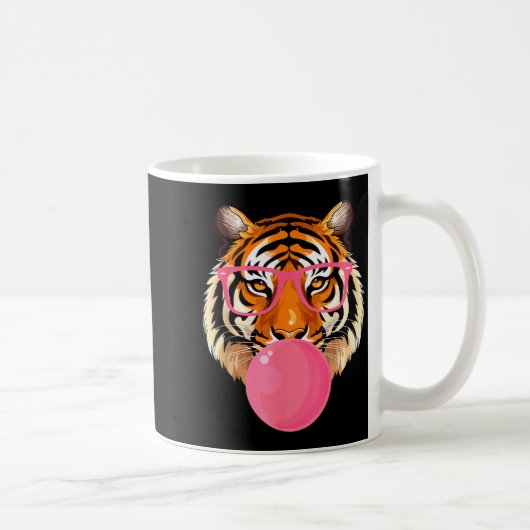 Mug Funny Tiger Gles Blowing Bubble Gum Cute Tiger Fac (Droite)