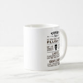 Mug Funny Toilet Rules Bathroom Restoom Sarcasm (Devant droit)