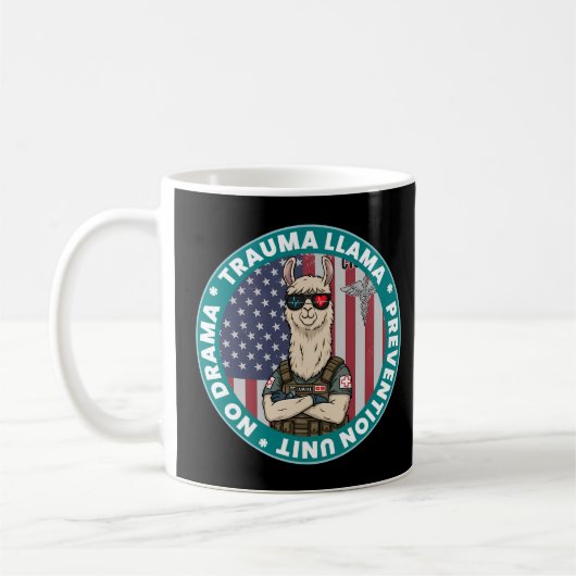 Mug Funny Trauma Llama Prévention Unit Médicale Tri-Bl (Gauche)