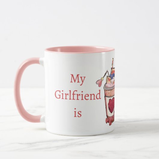 Mug Funny Typography My Girlfriend is Heart Breaker  (Gauche)