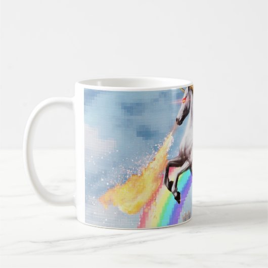 Mug Funny Unicorn et le coton de chat (Gauche)