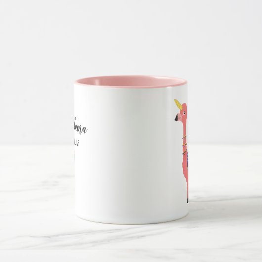Mug Funny Unicorn Flamant rose Llama Inspirant Uniflla (Centre)
