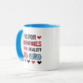 Mug Funny V est pour la réalité virtuelle Saint Valent (Devant gauche)