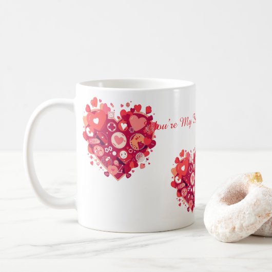 Mug Funny Valentine Gift for Couple (Avec donut)