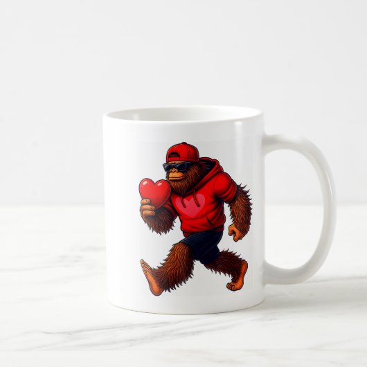 Mug Funny Valentines Day Bigfoot Heart Sungles Sasquat (Droite)