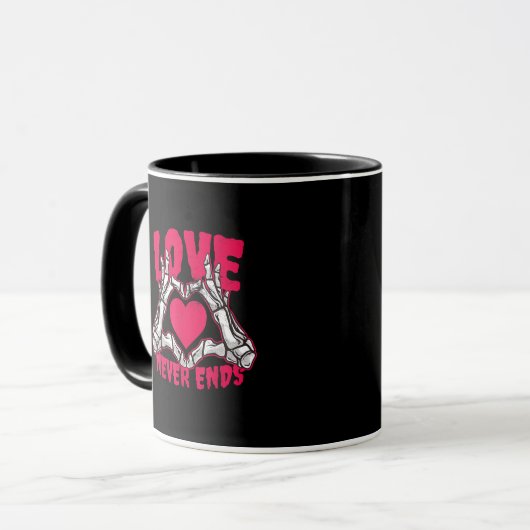 Mug Funny Valentines Day Skeleton Heart Mains (Devant gauche)