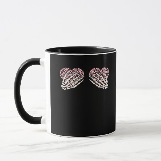 Mug Funny Valentines Jour Squelette Mains Coeurs Fille (Gauche)