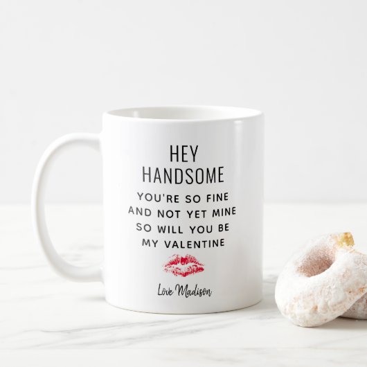 Mug Funny Valentines Poème de la Journée Petit ami Per (Avec donut)