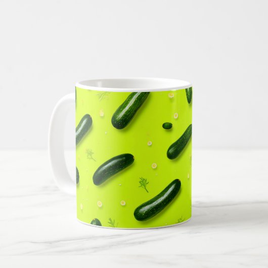 Mug Funny Végétarien Cool Vert Frais Concombre (Devant gauche)