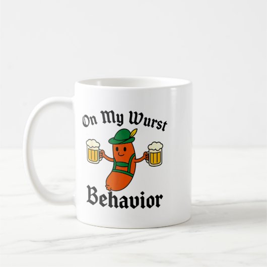 Mug Funny Vintage German Octoberfest Wurst  (Gauche)