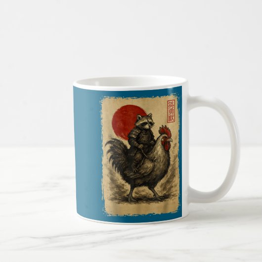 Mug Funny Vintage Samurai Raccoon Japanese Graphic Uki (Droite)