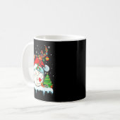 Mug Funny Volleyball Christmas Reindeer Santa Hat Ligh (Devant gauche)