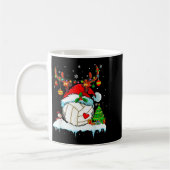 Mug Funny Volleyball Christmas Reindeer Santa Hat Ligh (Gauche)