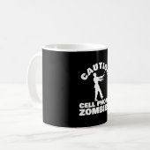 Mug Funny Warning Cell Phone Zombieal (Devant gauche)