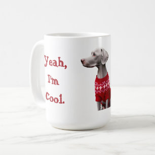 Mug Funny Weimaraner dans le pull de Noël