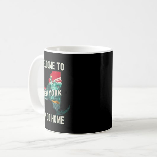 Mug Funny Welcome To New York Retro Design, Funny New (Devant gauche)