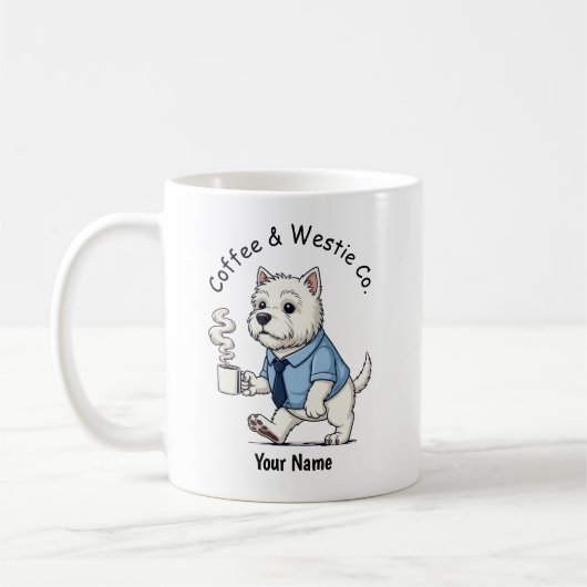 Mug Funny West Highland Whit Dog Business Suit Coffee  (Gauche)