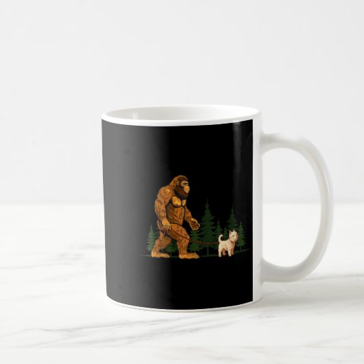 Mug Funny West Highland White Terrier Westie Bigfoot D (Droite)