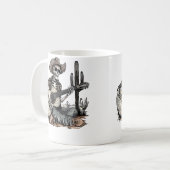 Mug Funny Western Skeleton Cowboy Playing Guitar Count (Devant gauche)