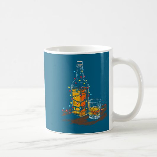 Mug Funny Whiskey Christmas Graphics Lights Lover Long (Droite)