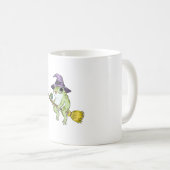Mug Funny Wizard Frog Rides A Broomstick Illustration (Devant droit)