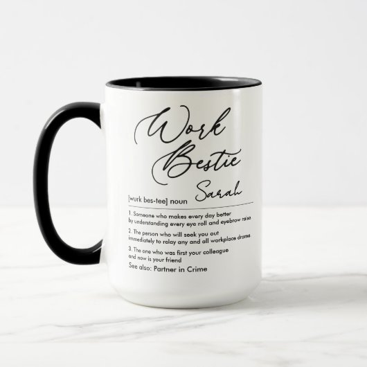 Mug Funny Work Bestie Nom personnalisé Définition (Gauche)