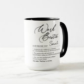 Mug Funny Work Bestie Nom personnalisé Définition (Devant droit)