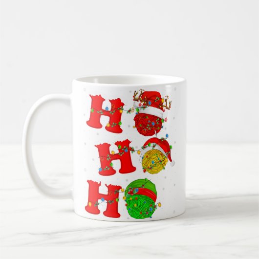 Mug Funny Xmas Lighting Santa Ho Ho Ho Knitting Christ (Gauche)