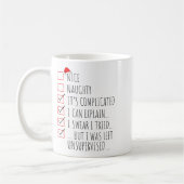 Mug Funny Xmas Nice Naughty List I Can Explain I Swear (Gauche)