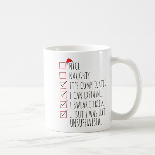 Mug Funny Xmas Nice Naughty List I Can Explain I Swear (Droite)