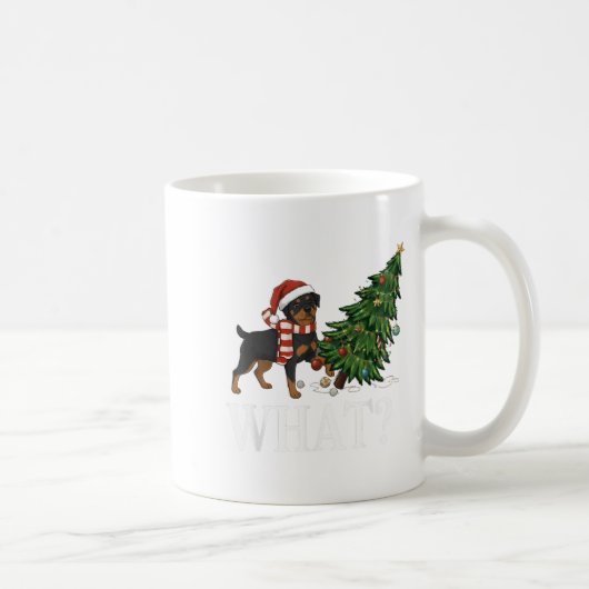Mug Funny Xmas Rottweiler Poussant l'arbre de Noël (Droite)