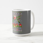 Mug Funny Xmas Ugly Père Noël équitation Pterodactyl B (Devant droit)