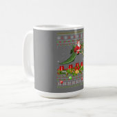 Mug Funny Xmas Ugly Père Noël équitation Pterodactyl B (Devant gauche)